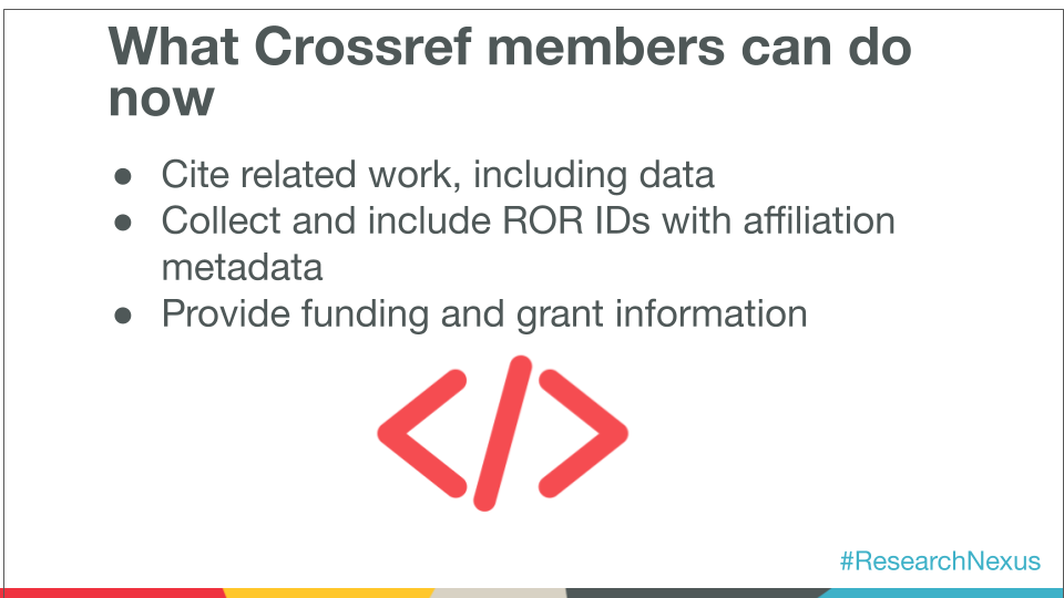 What Crossref members can do to build the Research Nexus